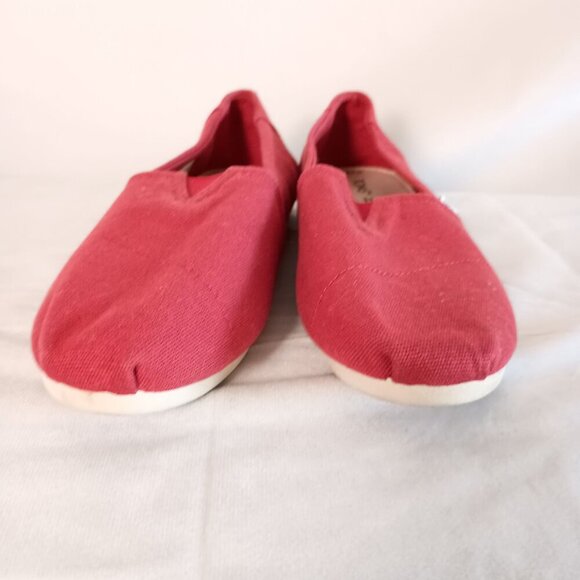 TOMS Alpargata Red Canvas Slip-On Shoes Women’s 7.5 Comfort Casual NWOB - Picture 6 of 9